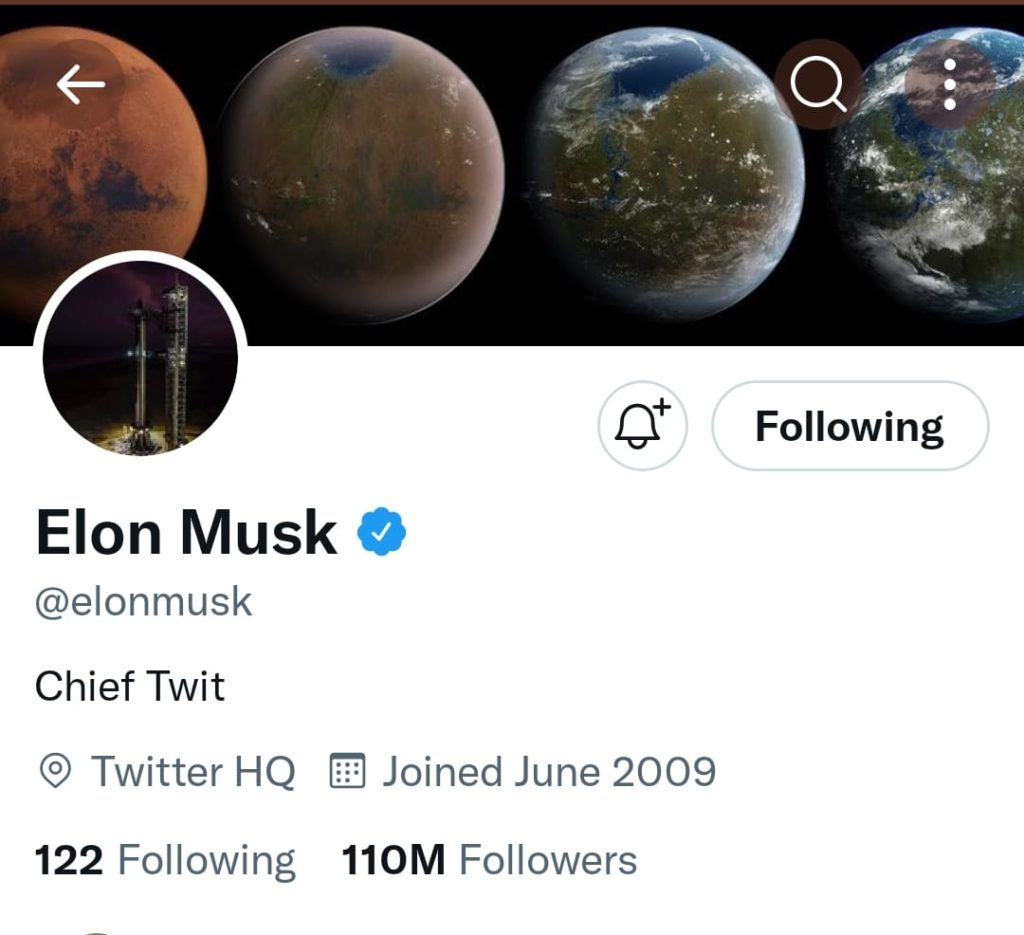 Elon Musk Twitter Bio