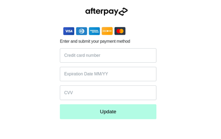 The phishing page mimicking Afterpay is aimed at gaining access to a potential victim's account.