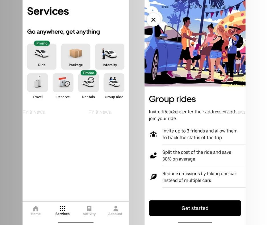 Uber Group Ride - fyi9