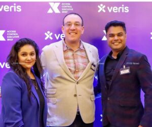 L-R Aastha Sharma, Co-Founder & Chief Evangelist, Veris, Lee Odess, CEO of Access Control Executive Brief, Utkarsh Jain, CEO & Co-founder of Veris - fyi9