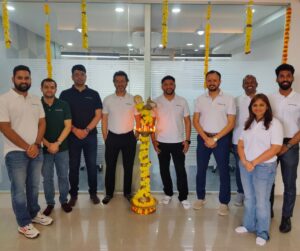 (4th from Left) - Manu Awasthy, Founder & CEO, Centricity along with founding team and other senior team members inaugurating the new office premises at Church Street, Bengaluru - fyi9