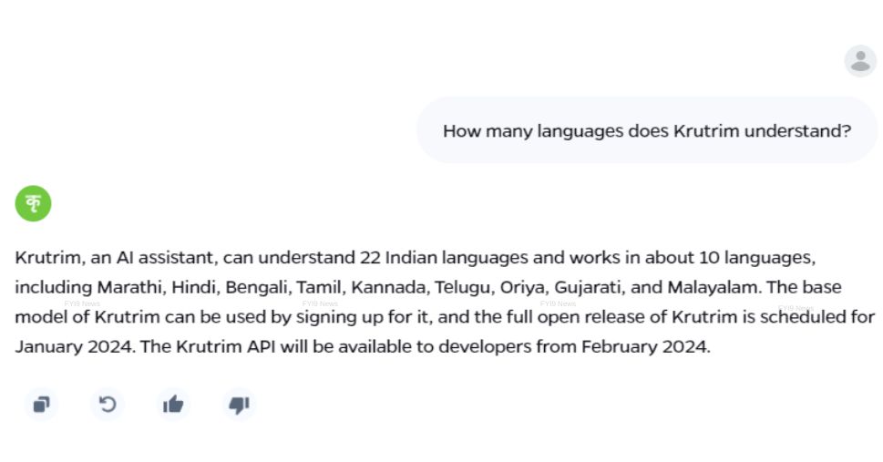 How many languages does Krutrim understands - fyi9