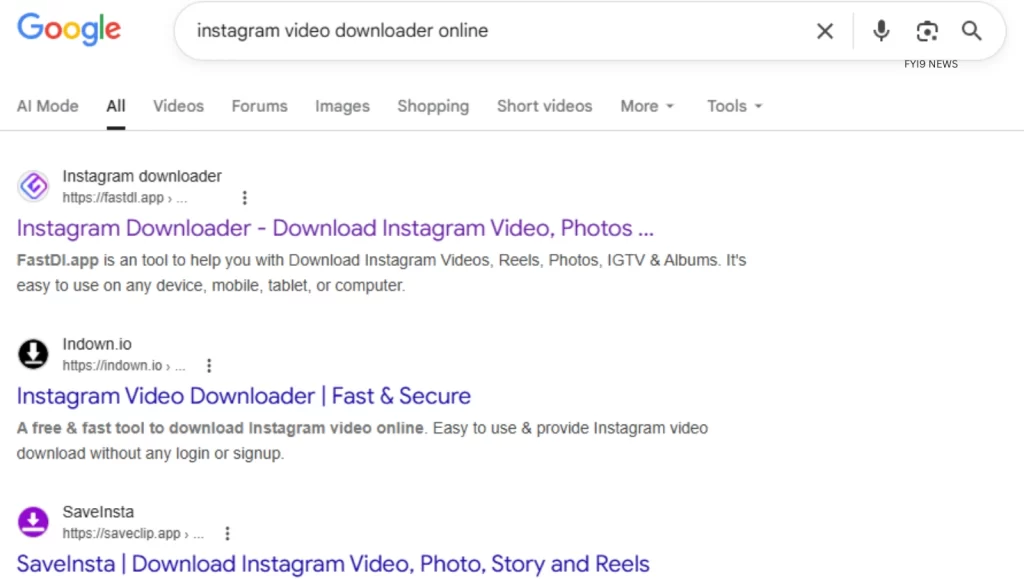 Instagram video downloader online - fyi9